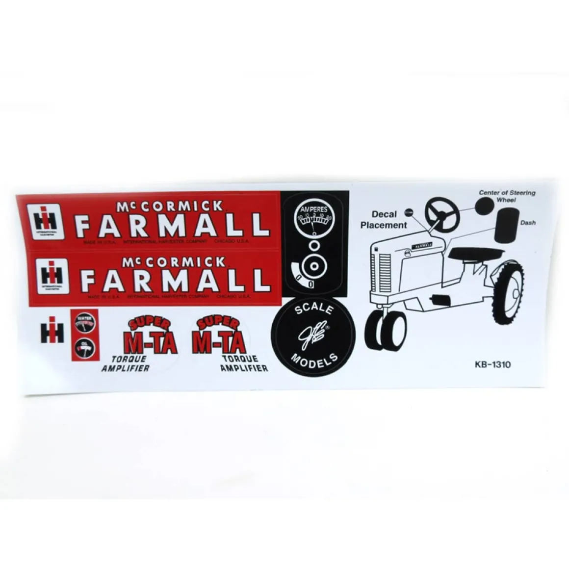 IH Farmall Super MTA Pedal Tractor Decal Set