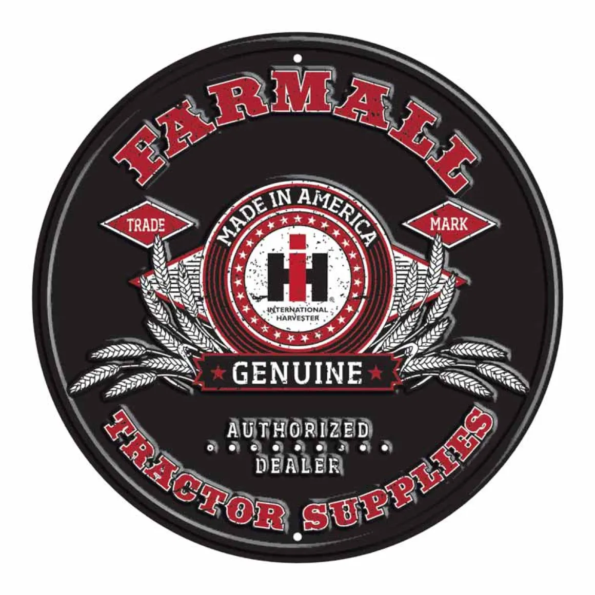 IH Farmall Tractor Supplies 12" Round Tin Sign