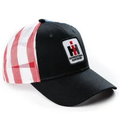 IH Logo Black Hat with US Flag Mesh Back