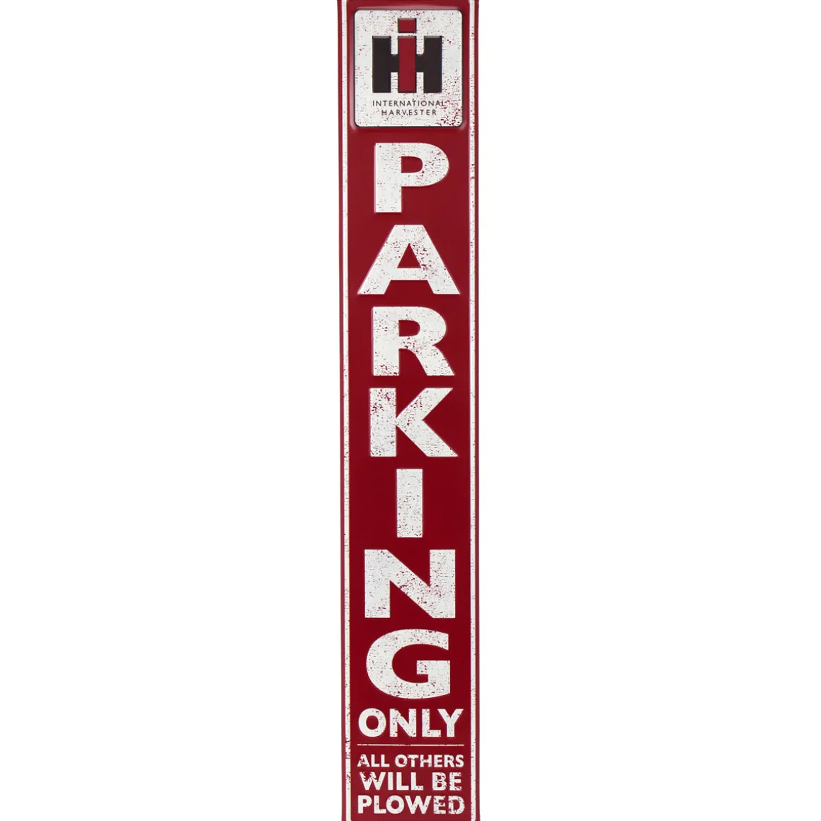 IH Parking Only Embossed Metal Street Sign, 6in x 36in