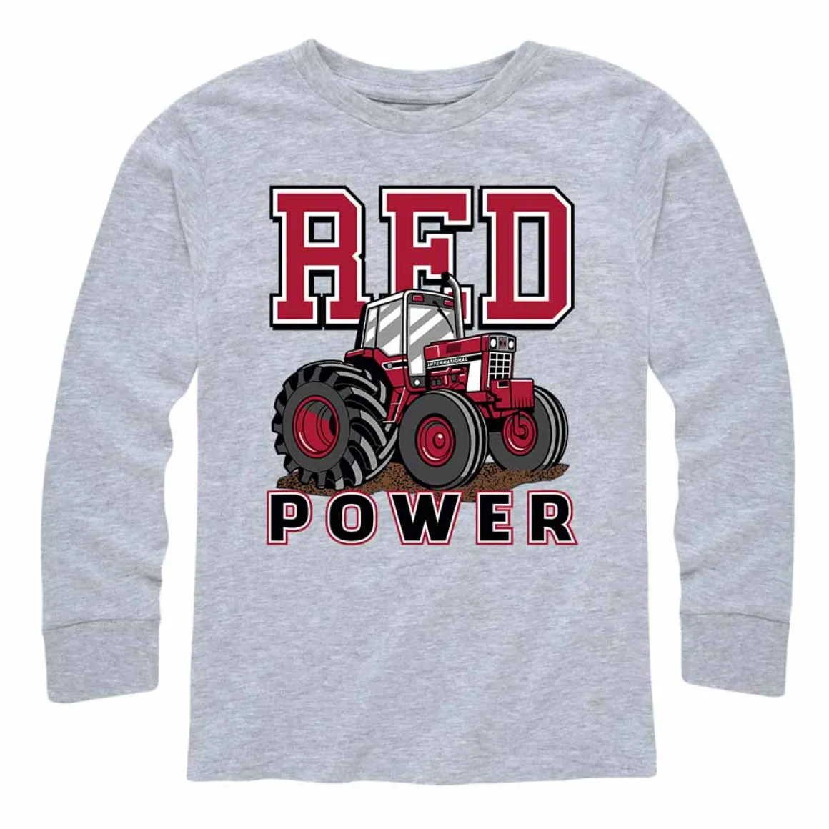 IH Red Power Toddler Heather Long Sleeve Tee