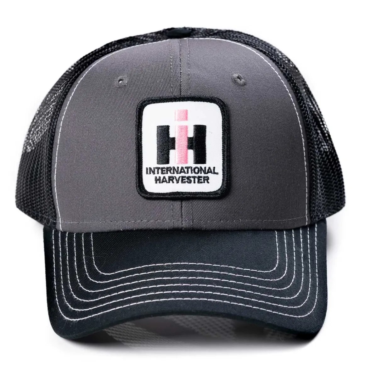 IH Stitched Logo Gray with Black Mesh Back Hat