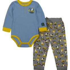 Infant John Deere Construction Equipment Long Sleeve Bodyshirt & Sweatpants Set