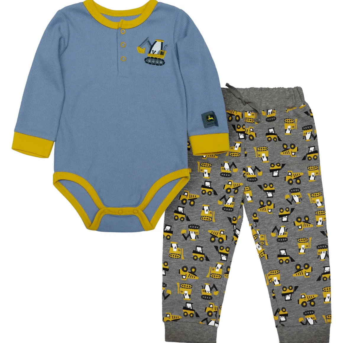 Infant John Deere Construction Equipment Long Sleeve Bodyshirt & Sweatpants Set