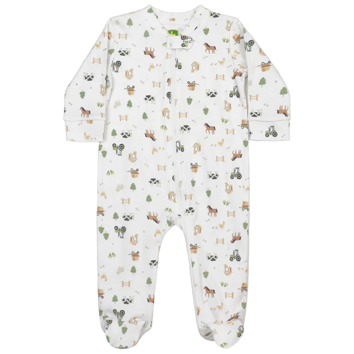 Infant John Deere Farmland Zip-Up Coverall Pajamas
