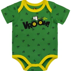 Infant John Deere Green & Yellow Vroom! Short Sleeve Onesy