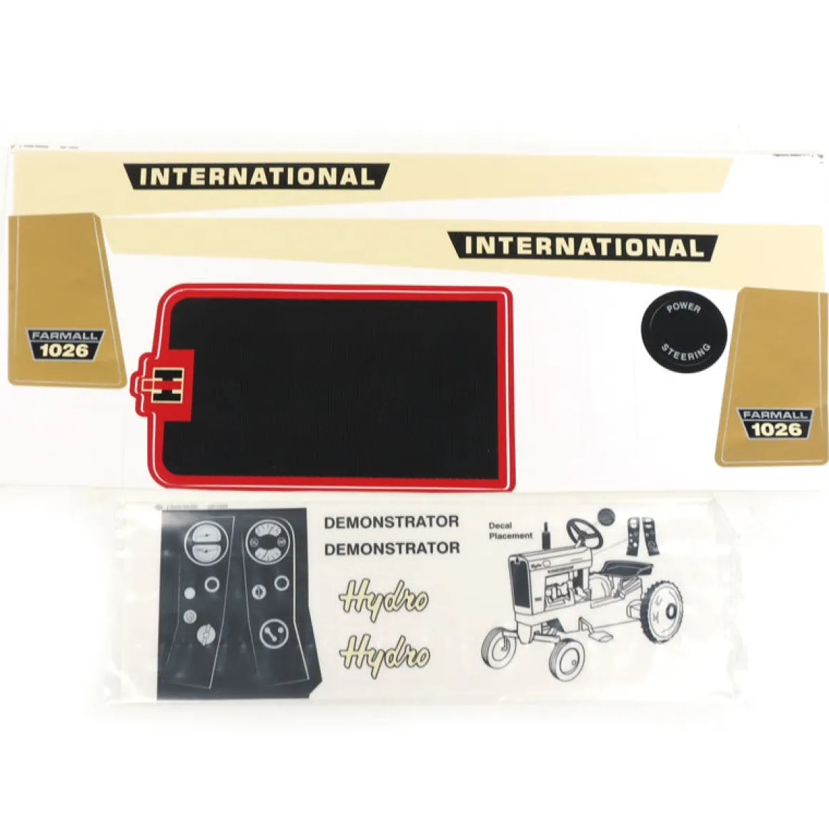 International Harvester 1026 Gold Demonstrator Pedal Decals-Scale Models