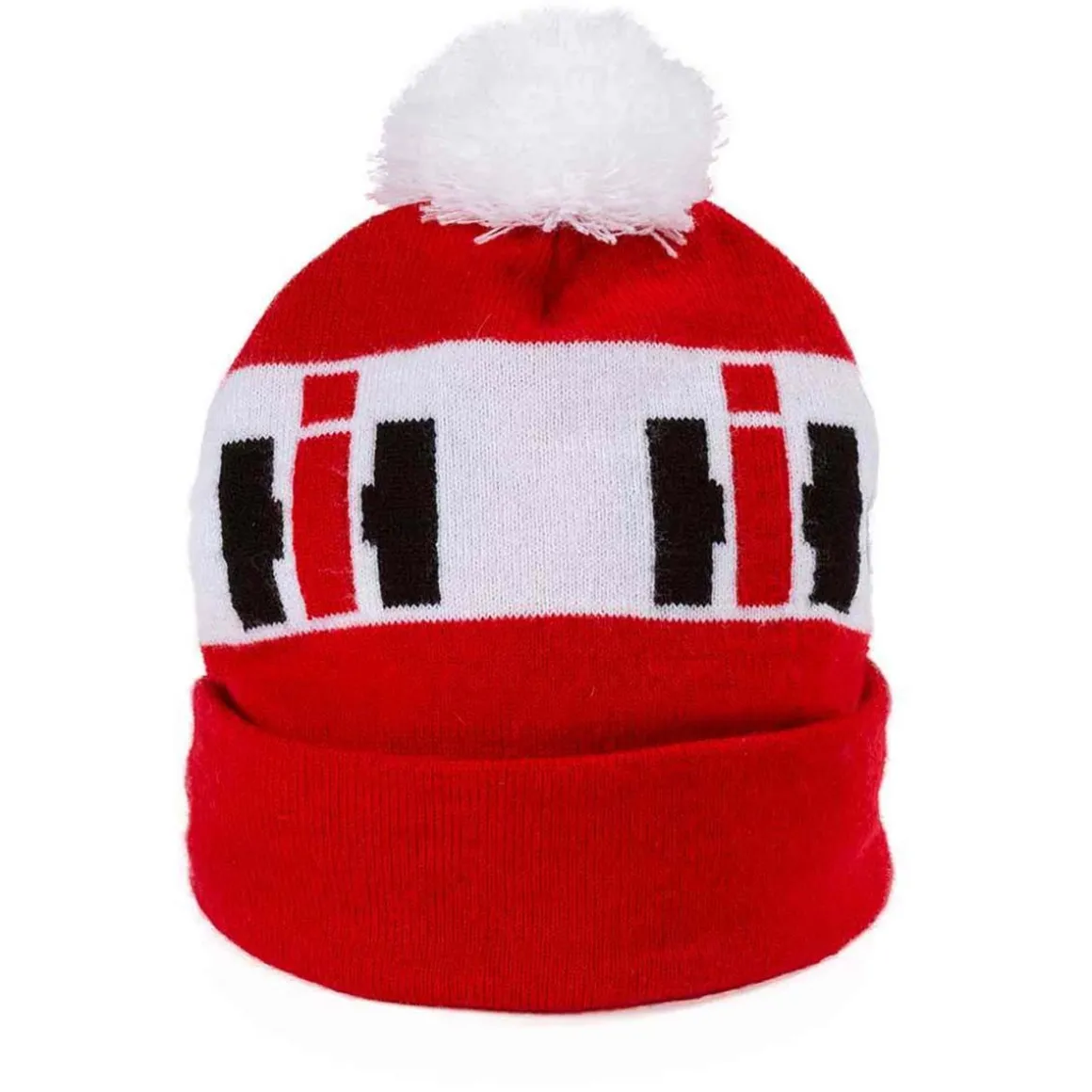International Harvester Beanie Cap with Red Brim and White Top