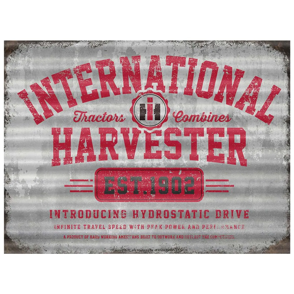 International Harvester Corrugated Tin Sign, 23.5in x 17.5in