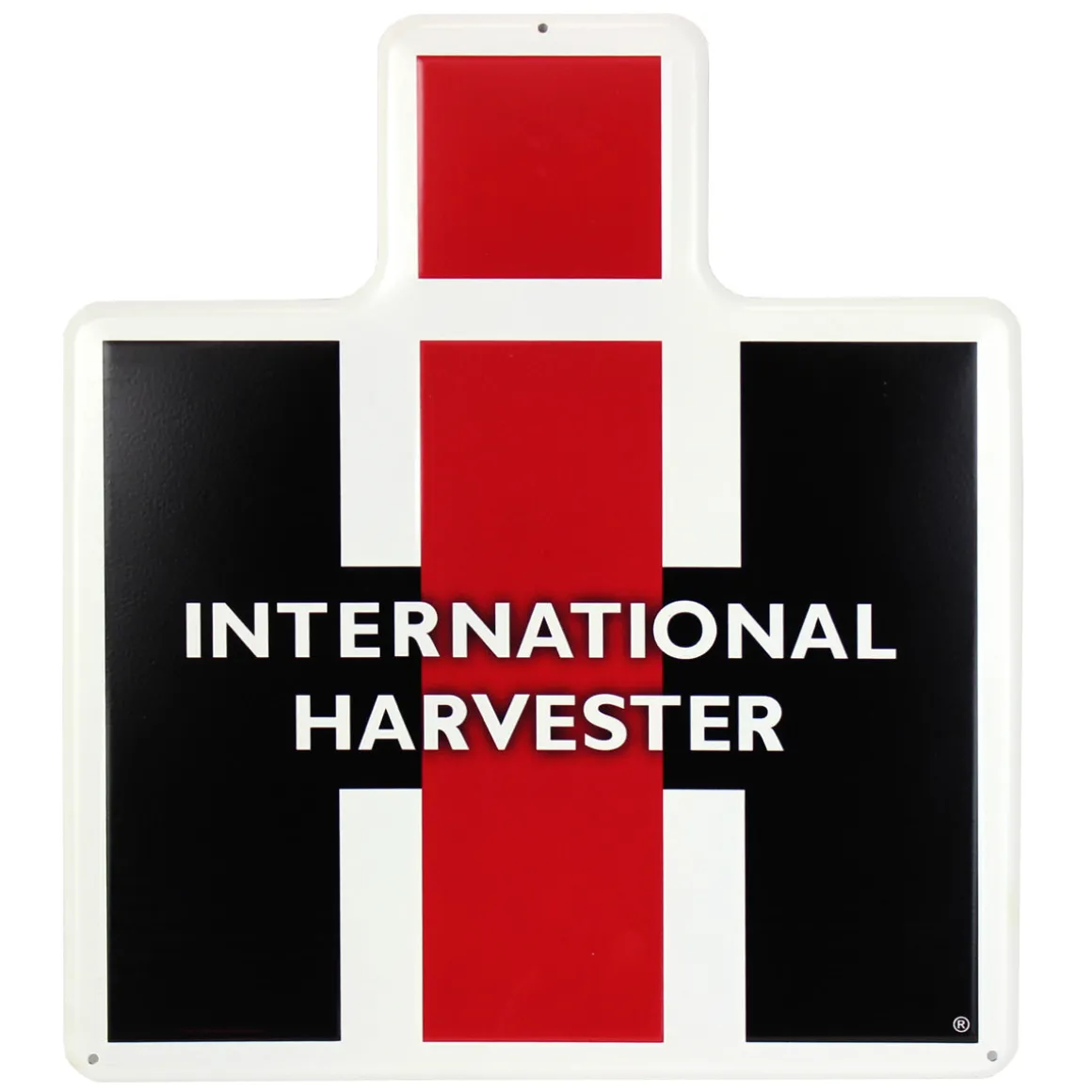 International Harvester IH Logo Die-cut Embossed Metal Sign, 15in x 17in
