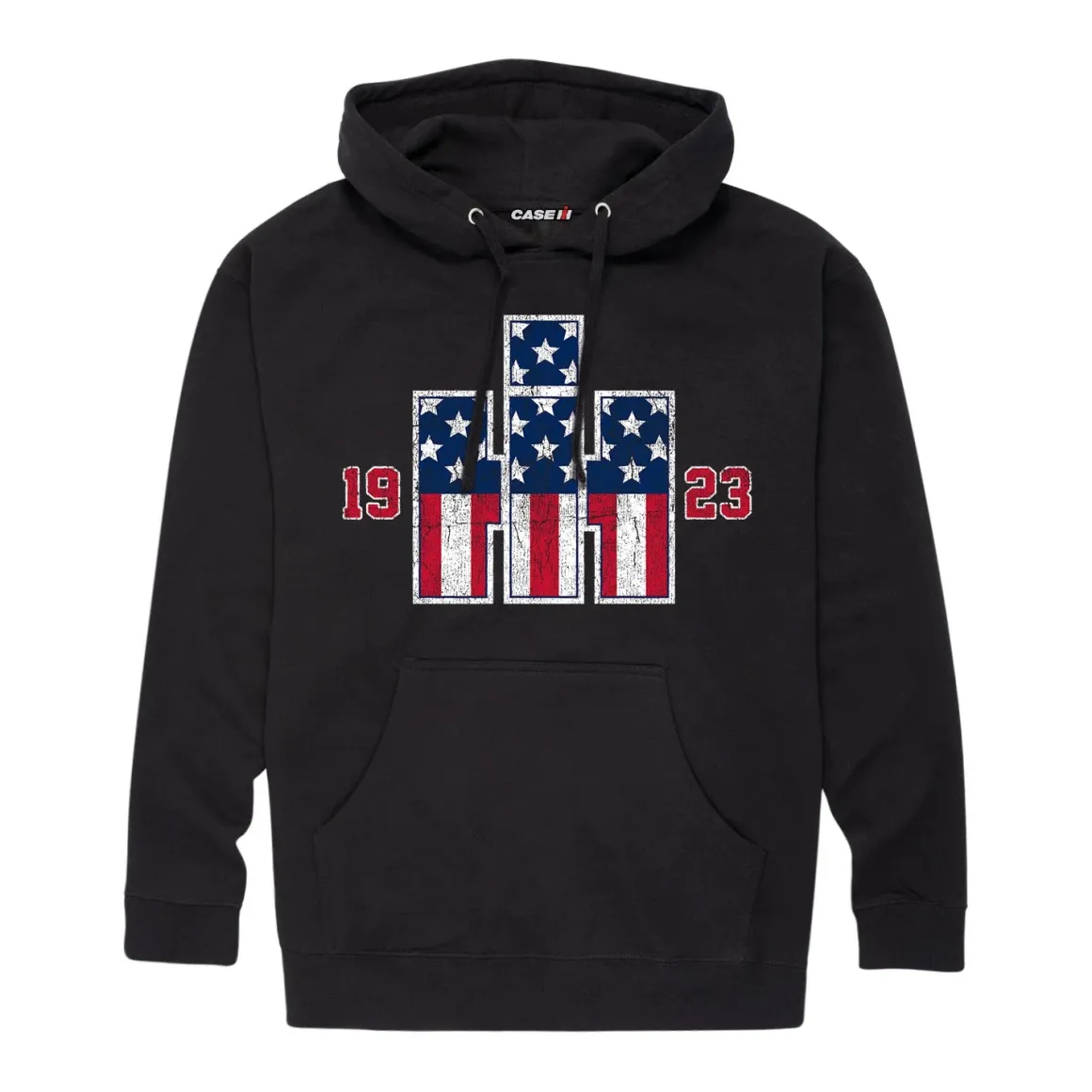 International Harvester Patriotic Vintage Style Black Hooded Sweatshirt