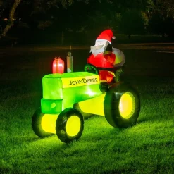 John Deere 6 Foot Inflatable Christmas Tractor with Santa