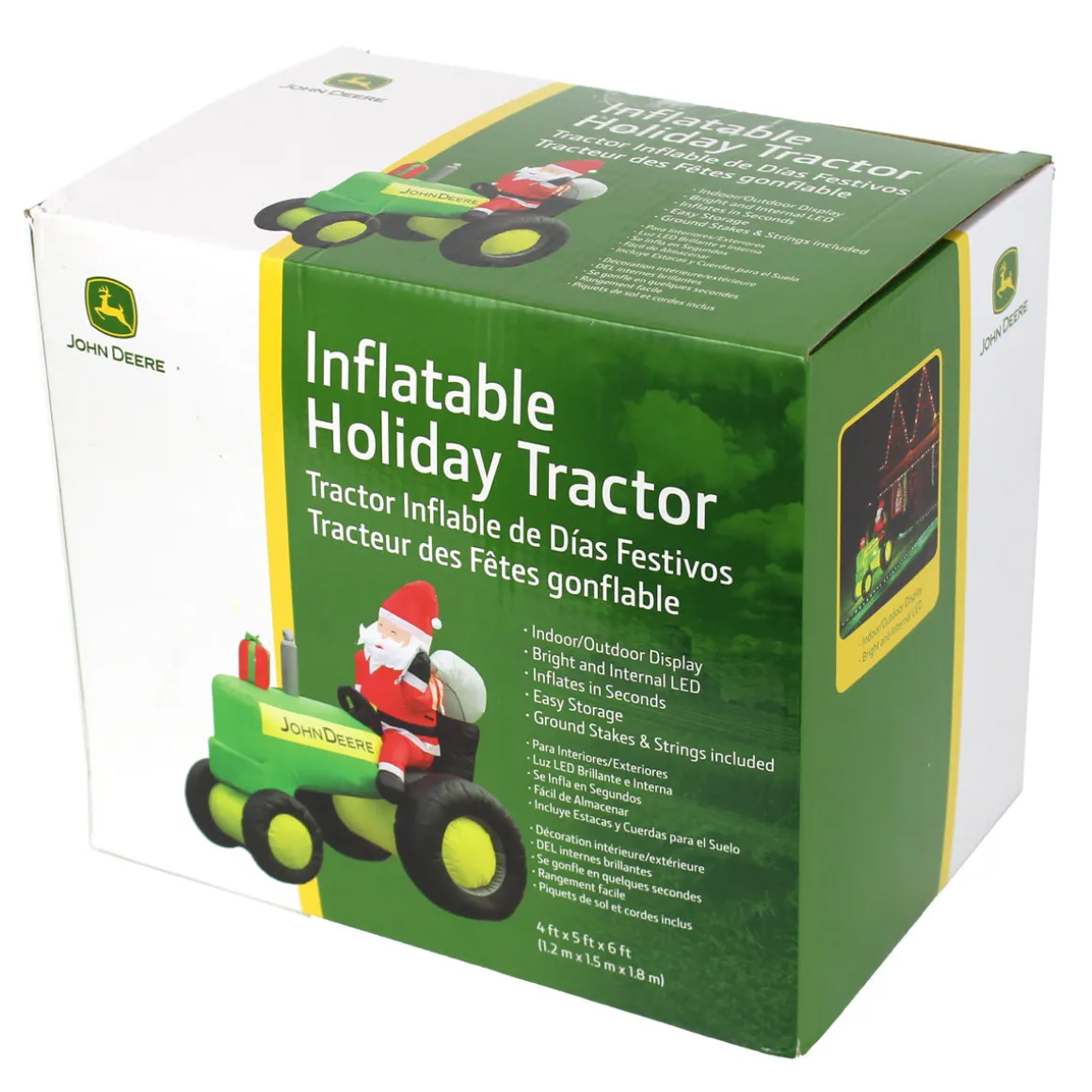 John Deere 6 Foot Inflatable Christmas Tractor with Santa