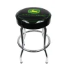 John Deere 29 Inch Black Stool with Chrome Plated Legs