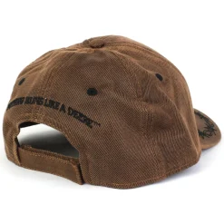 John Deere Brown Leather Look Cap with Barbed Wire Bordered Bill