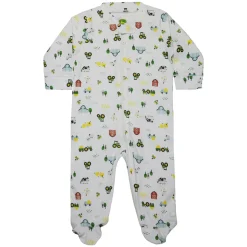 John Deere Infant Farmland White Zip-Up Coverall