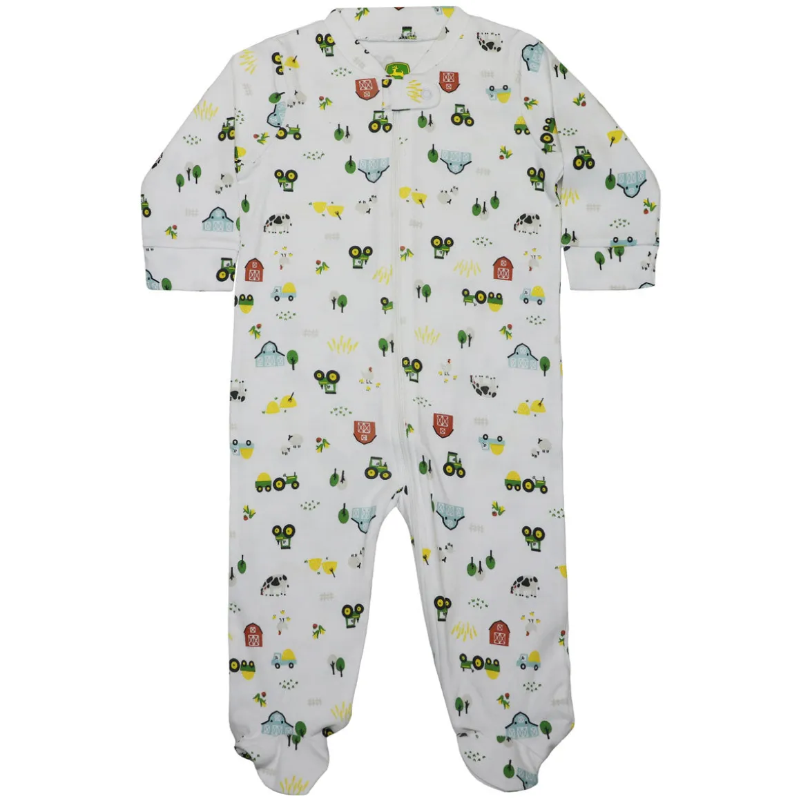 John Deere Infant Farmland White Zip-Up Coverall