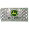 John Deere Logo Diamond Tread Chrome 6" x 12" Metal License Plate
