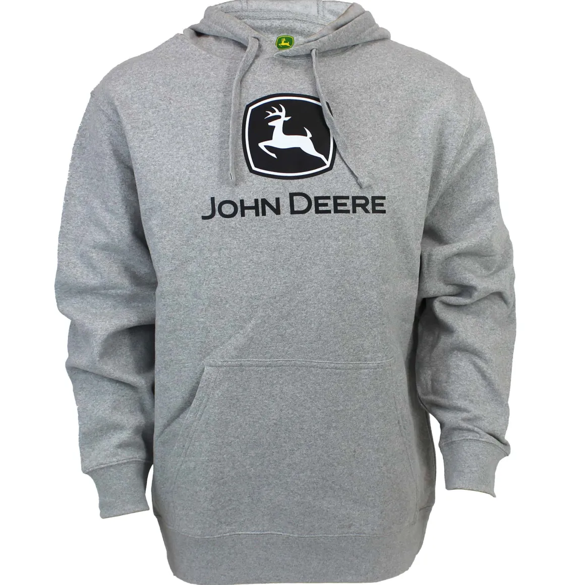 John Deere Modern Logo Light Heather Gray Hooded Sweatshirt