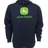 John Deere Modern Logo Navy Blue Hooded Sweatshirt