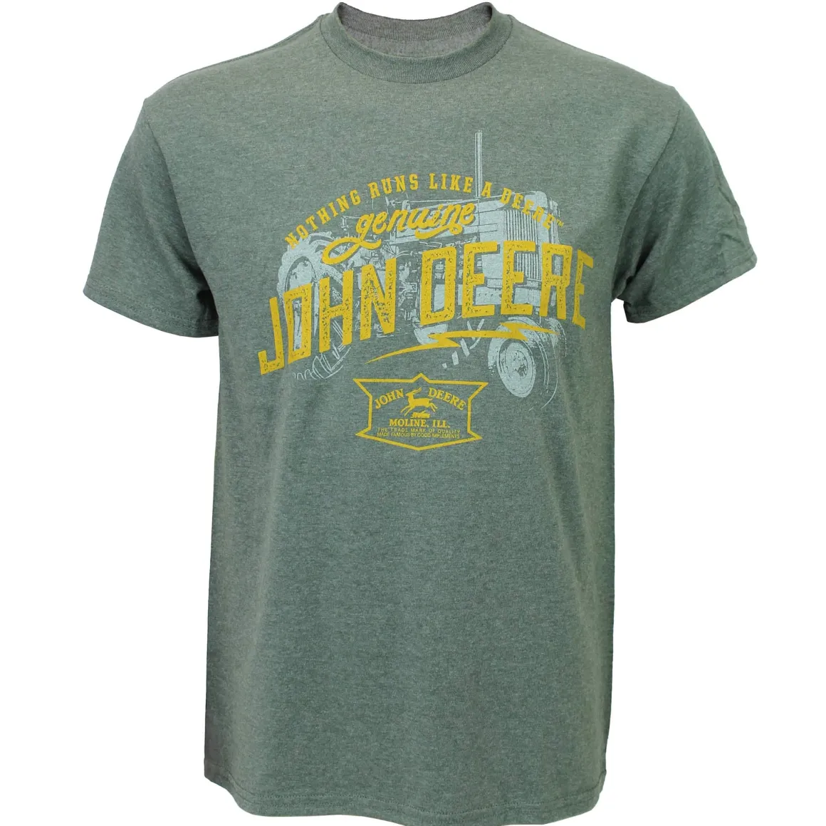 John Deere Nothing Runs Like a Deere Green Short Sleeve T-Shirt with Vintage Logo
