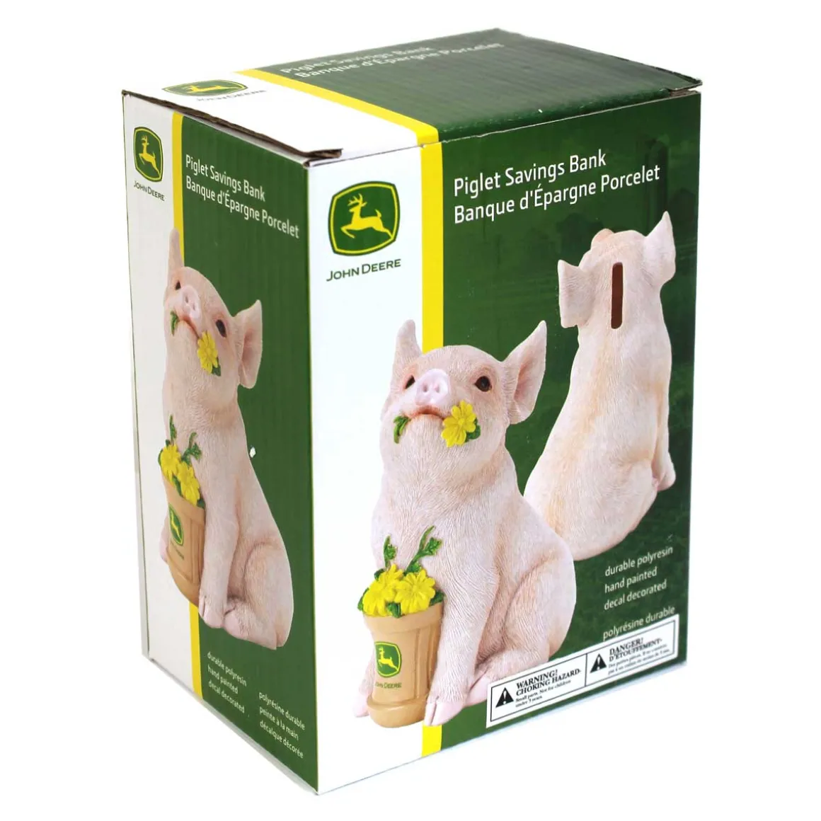 John Deere Polyresin Pink Piglet Bank