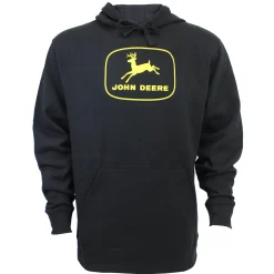 John Deere Vintage Logo Black Hooded Sweatshirt