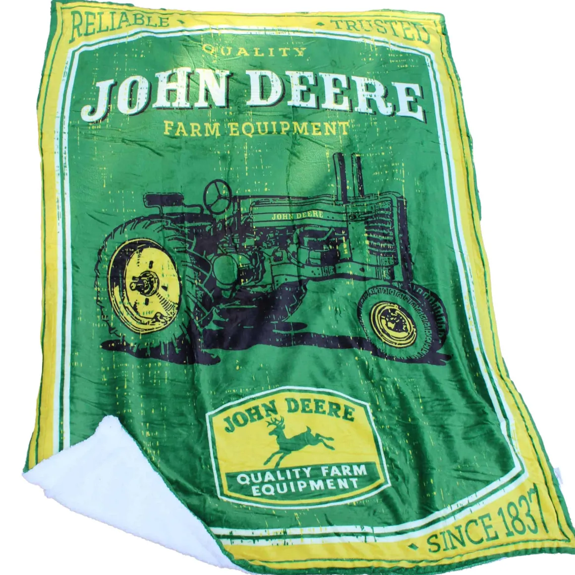 John Deere Vintage Logo 50in x 70in Throw Blanket