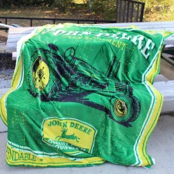 John Deere Vintage Logo 50in x 70in Throw Blanket