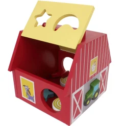 John Deere Wooden Barn Shape Sorter Toy
