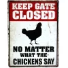 Keep Gate Closed Vertical Embossed 12" x 16" Metal Sign