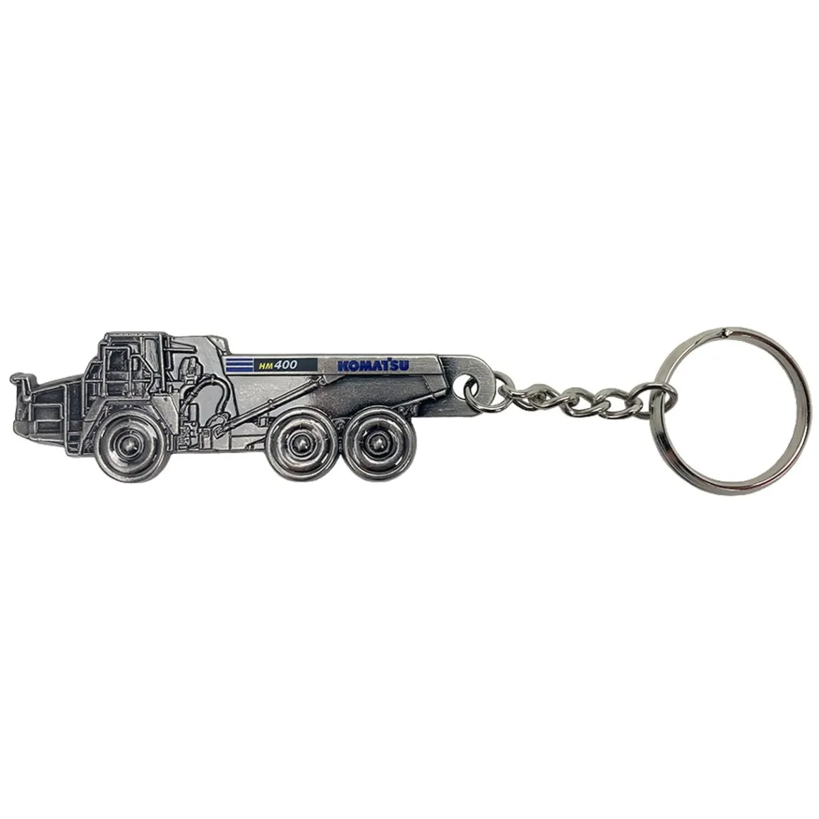 Komatsu HM400 Dump Truck Embossed Metal Keychain