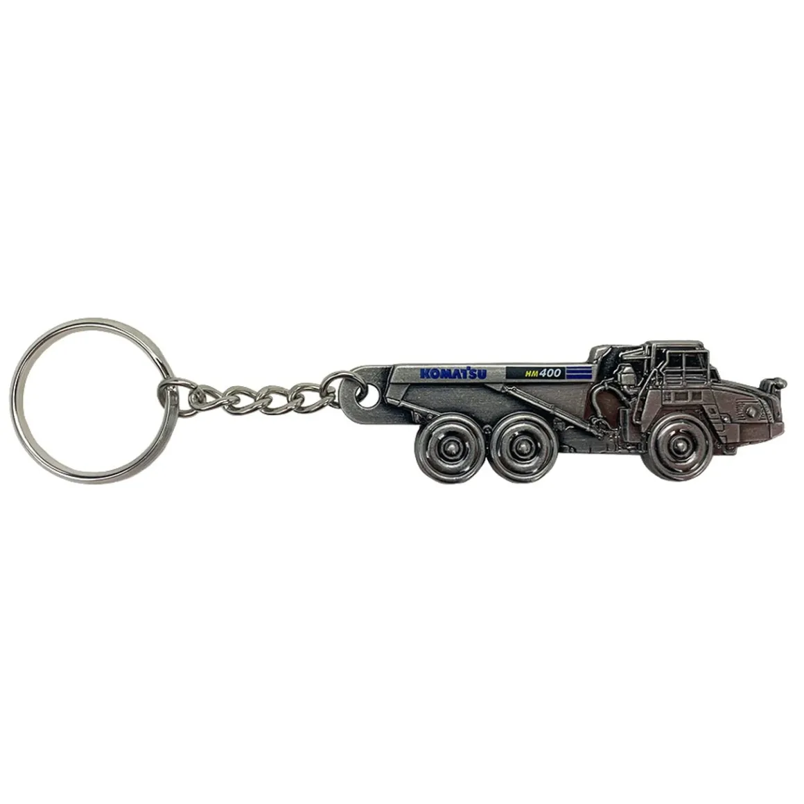 Komatsu HM400 Dump Truck Embossed Metal Keychain