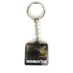 Komatsu Two-Sided Keychain Featuring Dozer & Wheel Loader