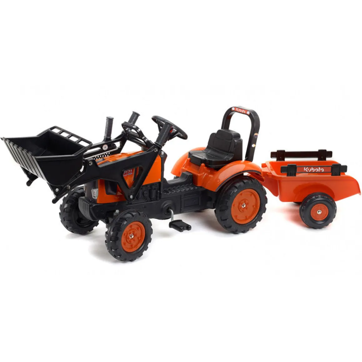 Kubota M7171 Pedal Tractor with Loader and Trailer by Falk