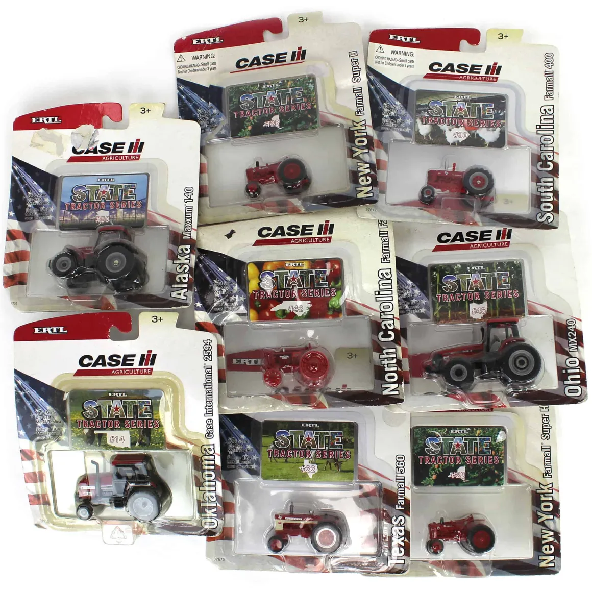 Lot of (8) 1/64 Case State Tractors