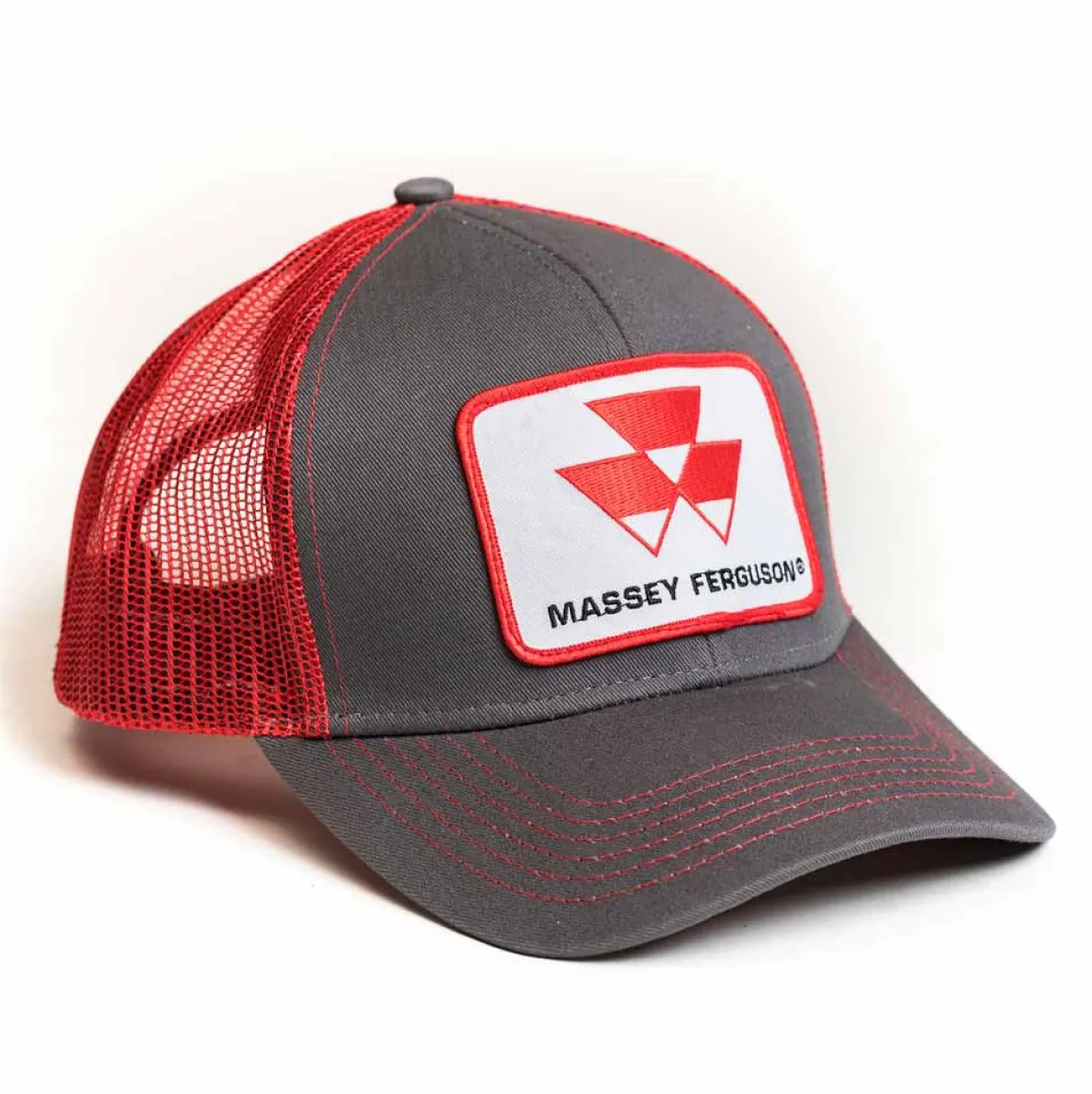 Massey Ferguson Logo Gray / Red Mesh Back Cap