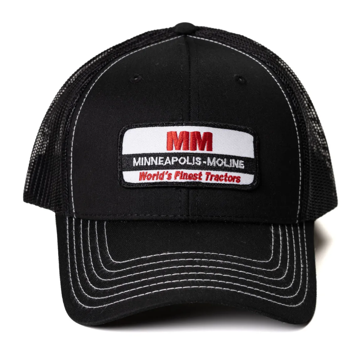 Minneapolis-Moline World's Finest Tractors Logo Hat, Black with White Stitching