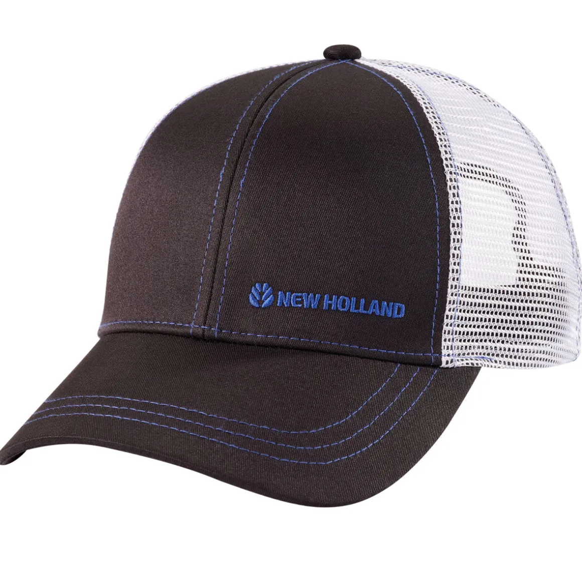 New Holland Black Cap with White Mesh Back