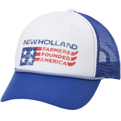 New Holland Braided Cord Farmers Founded America White & Blue Cap