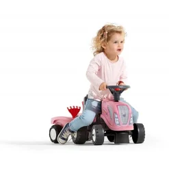 New Holland Girl's Pink Ride-on Tractor with Trailer and Tools