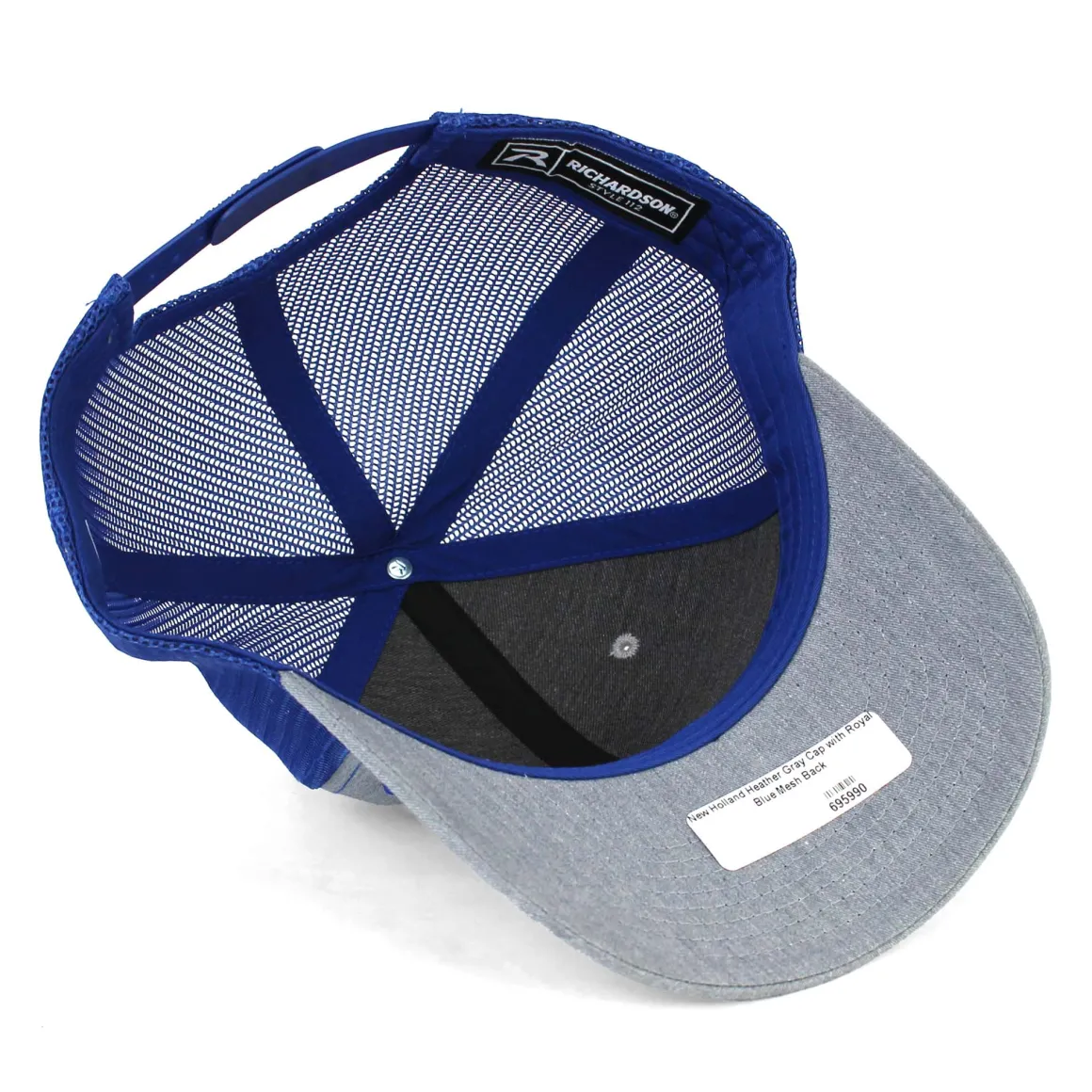 New Holland Heather Gray Cap with Royal Blue Mesh Back