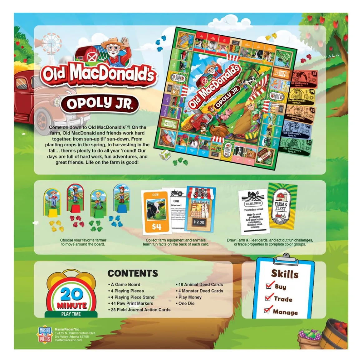 Old MacDonald's Opoly Junior Board Game