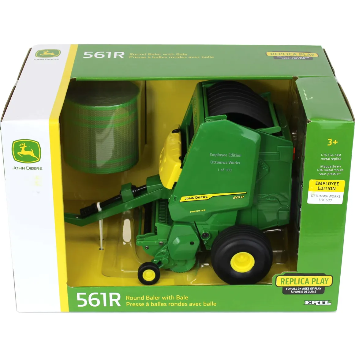 Ottumwa Works Employee Edition ~ 1/16 John Deere 561R Round Baler with Bale, 1 of 500