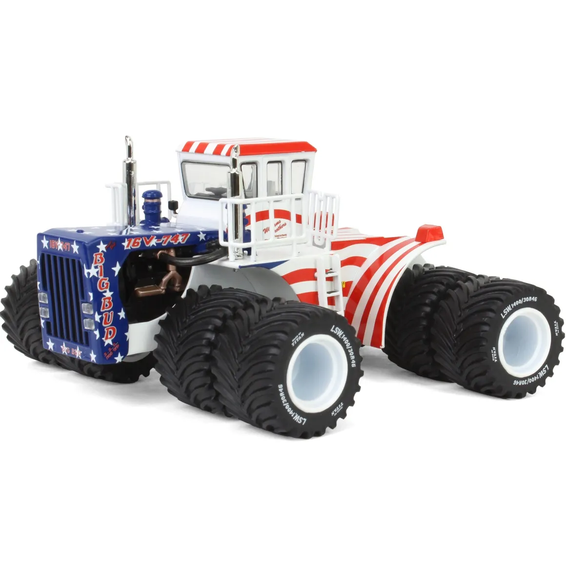 Patriotic Version ~ 1/64 Big Bud 16V-747 Silver Series Detroit 1100 HP with Titan Goodyear LSW Tires