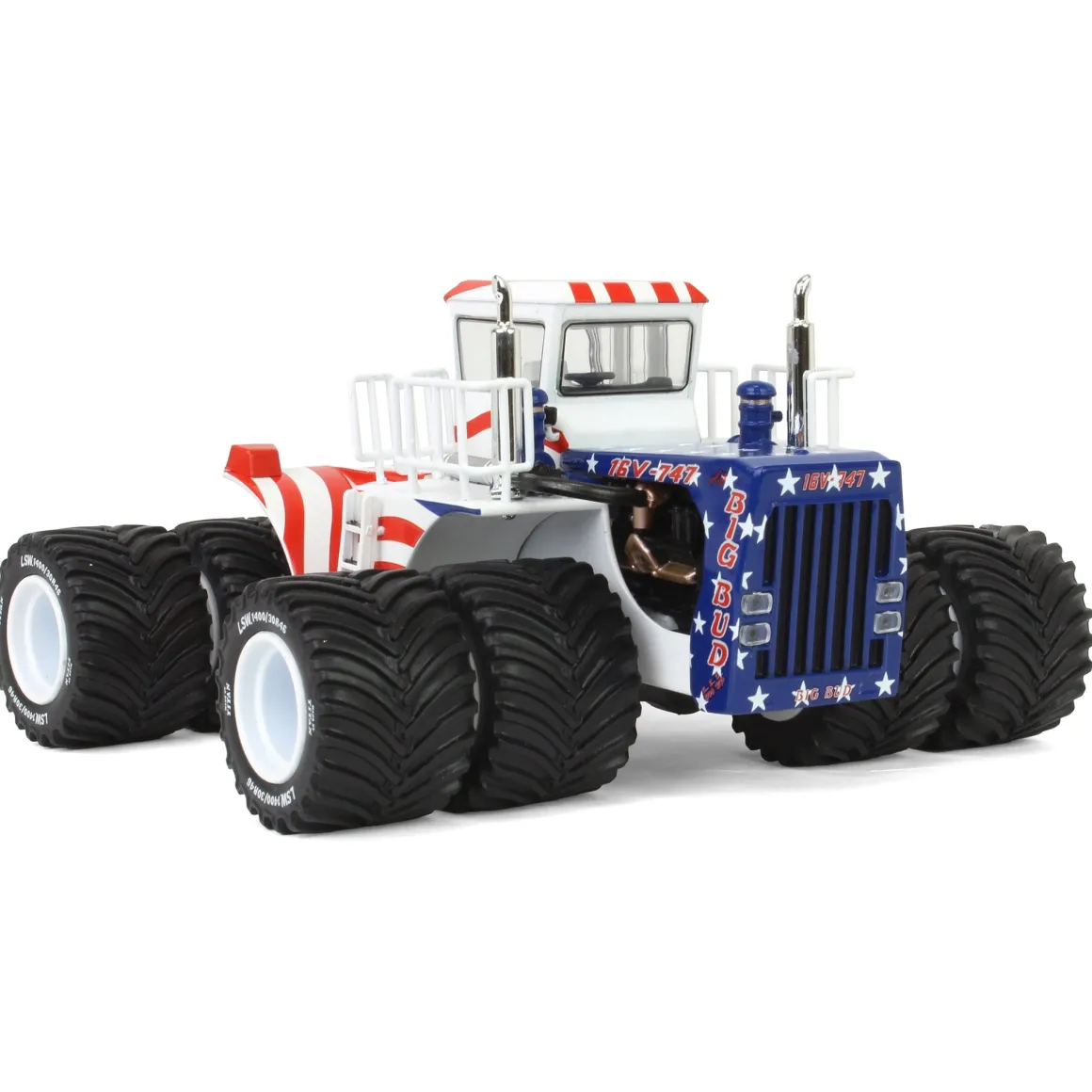 Patriotic Version ~ 1/64 Big Bud 16V-747 Silver Series Detroit 1100 HP with Titan Goodyear LSW Tires