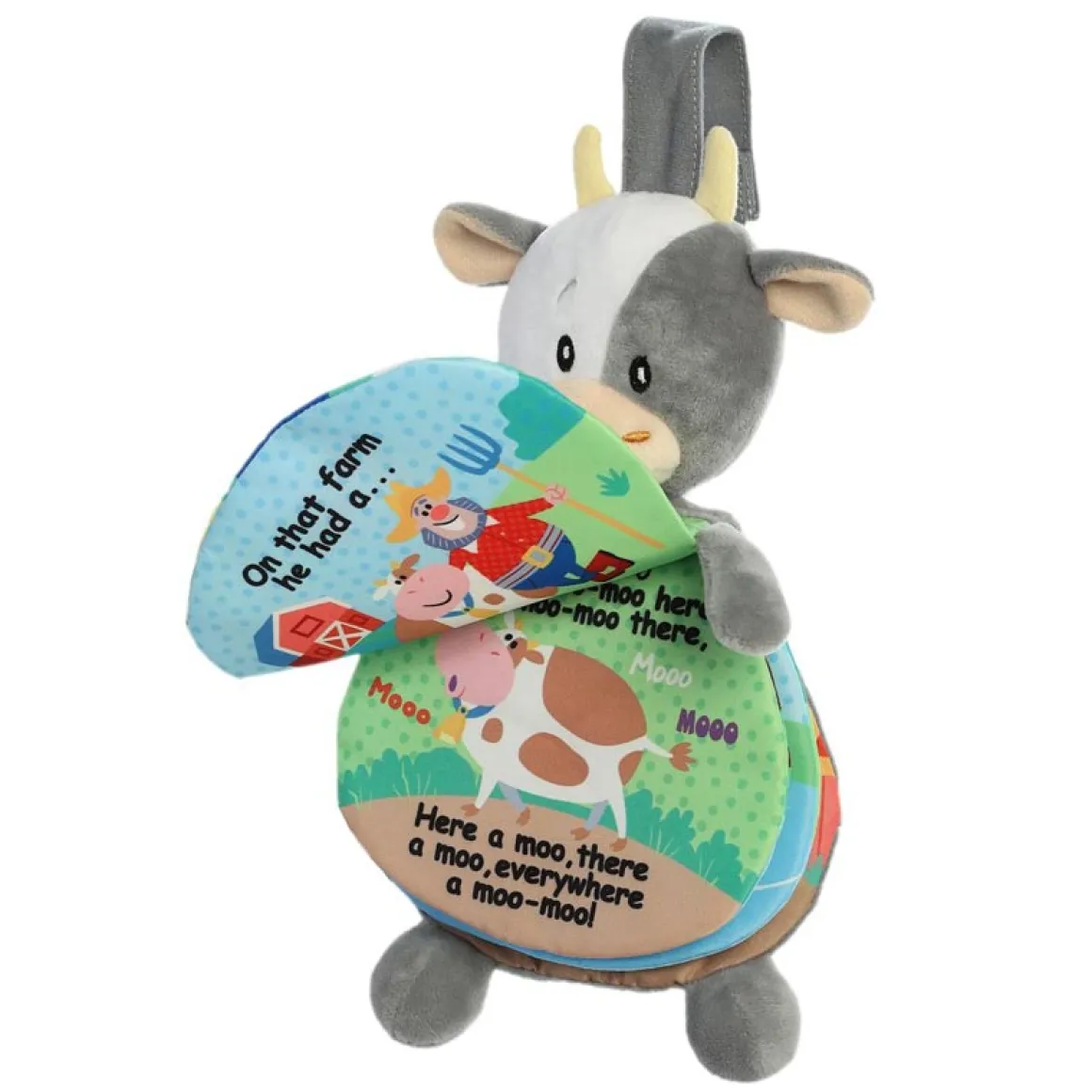 9" Old MacDonald Cow Story Pals Soft Books Plush Animal By Ebba