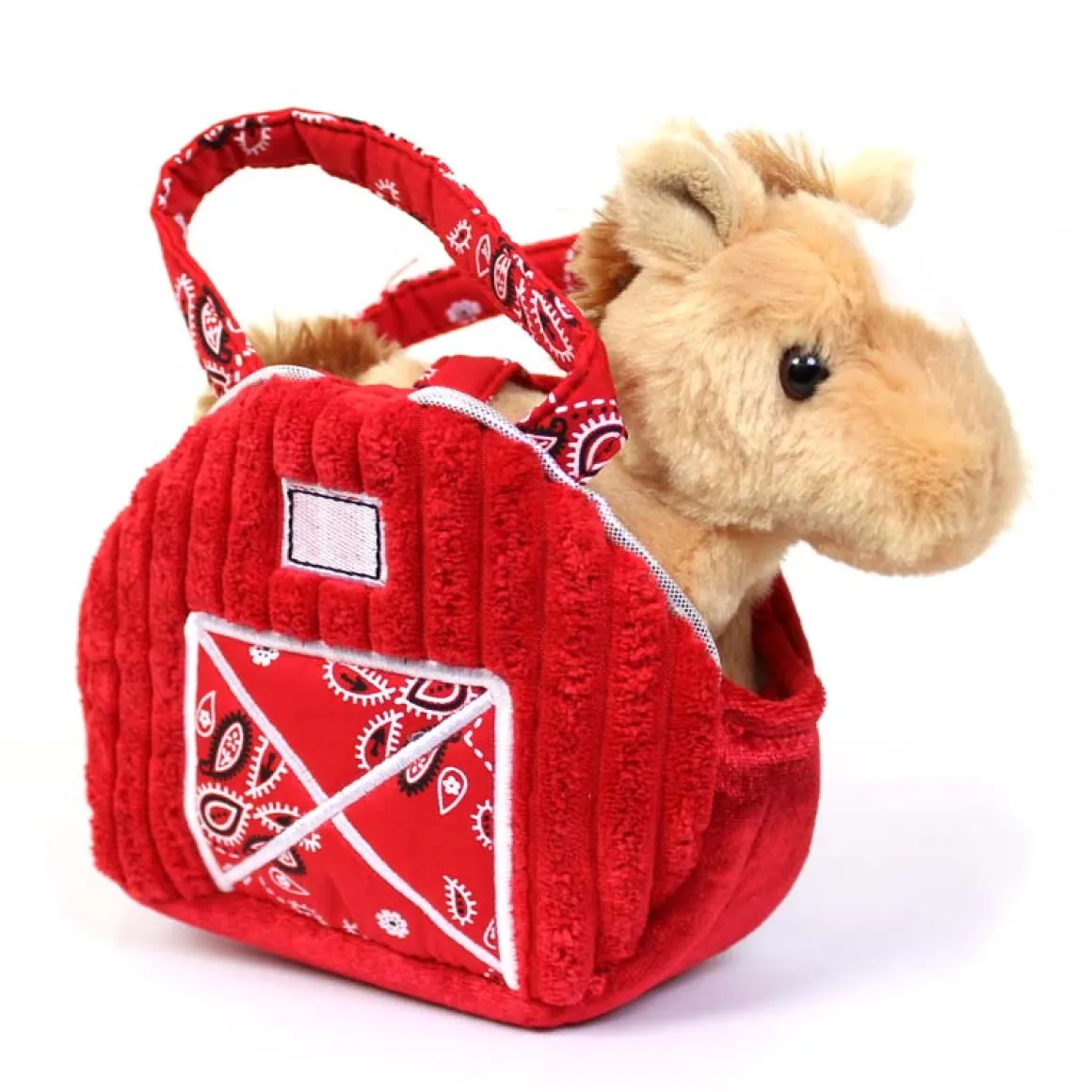 7" Red Barn Horse Pet Carrier Fancy Pals Purse Plush Animal By Aurora