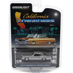 Raw Chase Unit ~ 1/64 1972 Chevrolet Monte Carlo, Silver & Black, California Lowriders Series 5