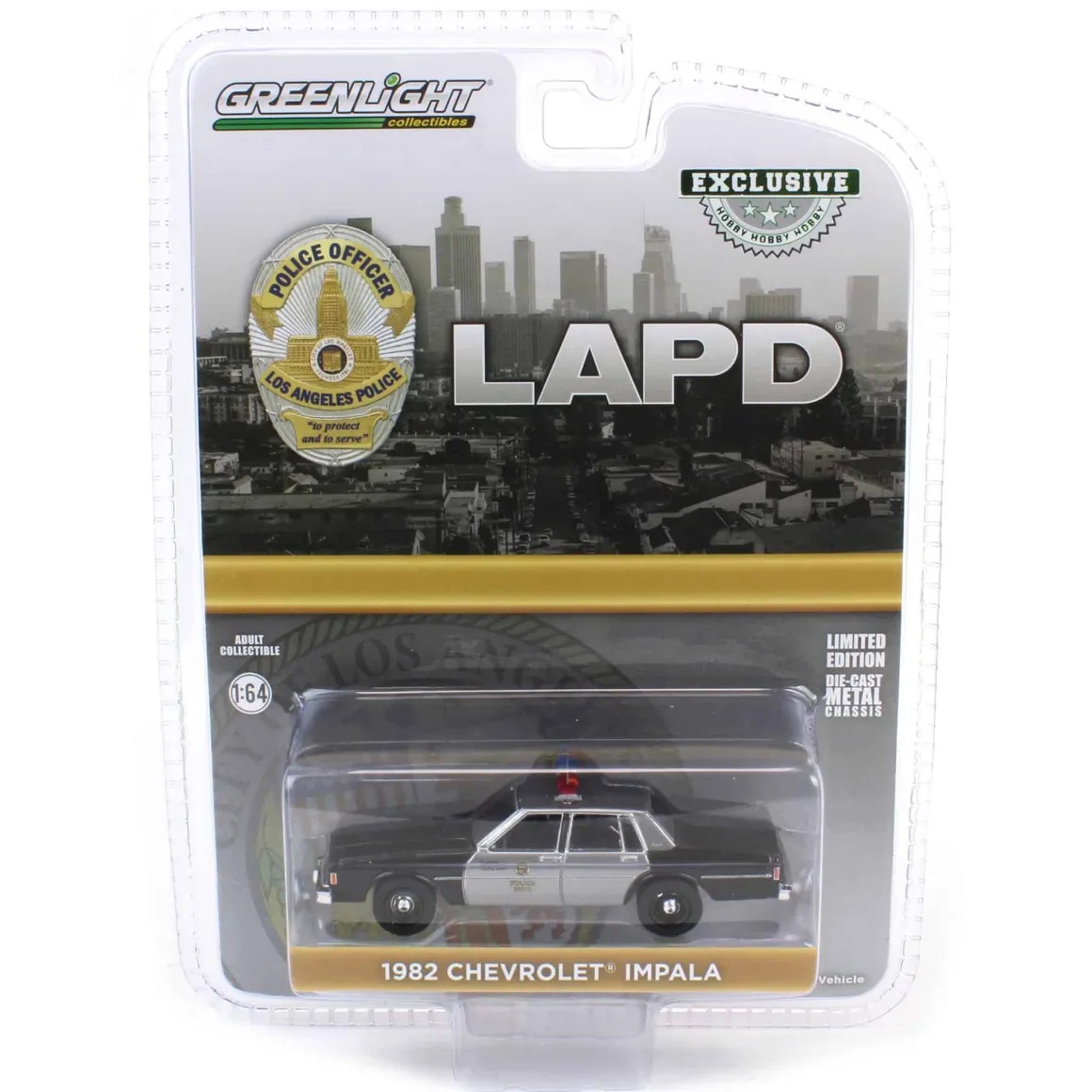 Raw Chase Unit ~ 1/64 1982 Chevrolet Impala, Los Angeles Police Department (LAPD), Hobby Exclusive